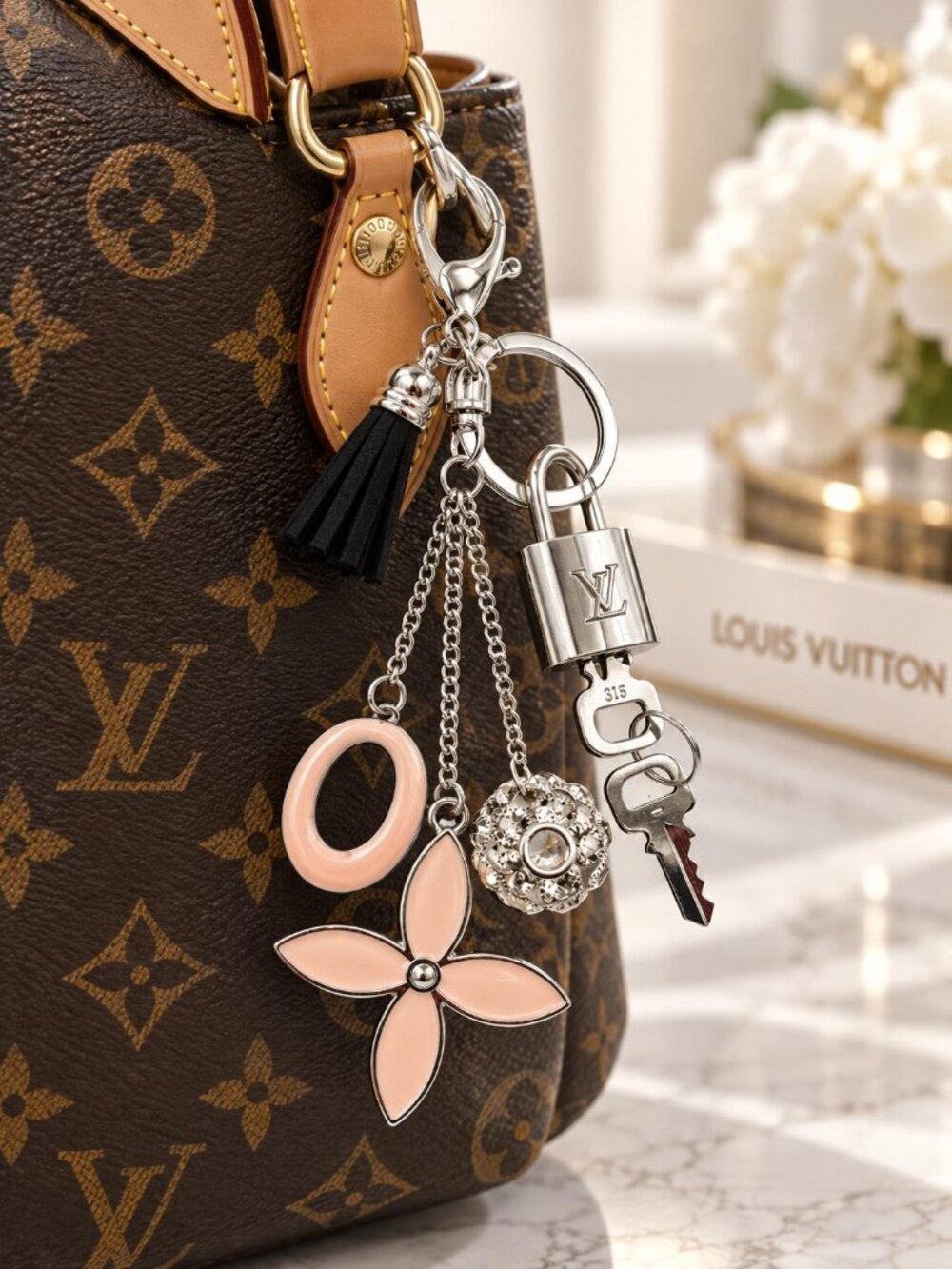 Authentic Louis Vuitton Silver Lock 🔒 Unbranded Keychain Bag Charm LV